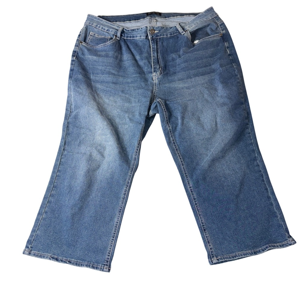 Bloomchic‎ Denim Capris Size 20 Blue Medium Wash Cropped Plus Size Jeans